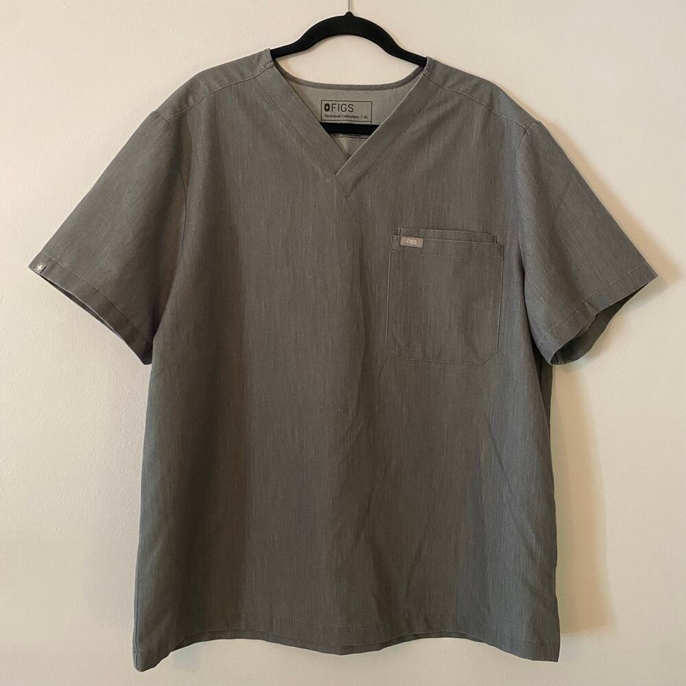 FIGS Graphite Gray Leon Scrub Top Uniform Nurse Doctor Medical Men's size XL